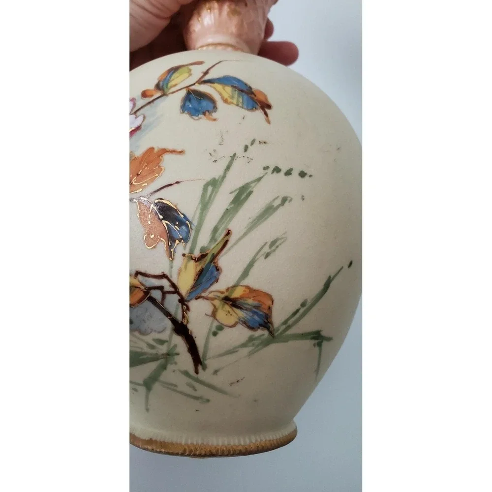 Antique Royal Bonn Floral Vase with Gilding Ceramic 9.5